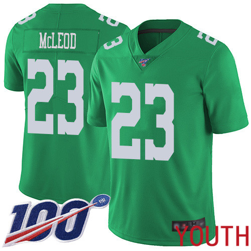 Youth Philadelphia Eagles #23 Rodney McLeod Limited Green Rush Vapor Untouchable NFL Jersey 100th Season->youth nfl jersey->Youth Jersey